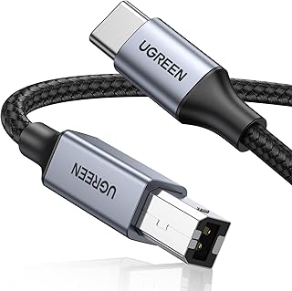 UGREEN USB C Printer Cable 3 FT, USB B to USB C, Nylon USB C Printer Cord for MacBook Pro/Air, USB C MIDI Cable Compatible with Yamaha Piano MIDI Keyboard, DAC, DJ Controller for iPad Pro