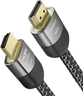 Zeskit Maya 2.1 8K HDMI Cable 6.5ft 4K120Hz 48Gbps for eARC Soundbar Ethernet Gaming 144Hz Certified Ultra High Speed HDR VRR HDCP 2.2 2.3 Compatible with Dolby Vision Atmos Apple TV Xbox Series X PS5
